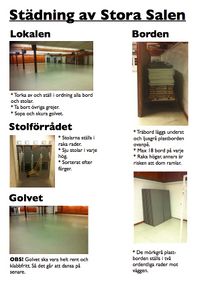 Städning av Stora Salen med bilder som PDF